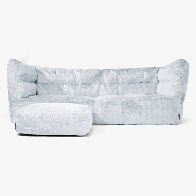 3-Sitzer Albert Sitzsacksofa 2.0 - Kaninchen Kunstfell Pastellblau 02