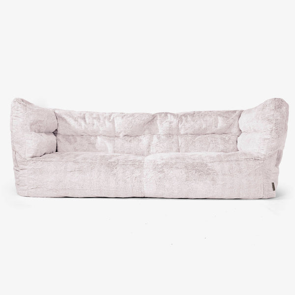 3-Sitzer Albert Sitzsacksofa 2.0 - Kaninchen Kunstfell Pastellrosa 01