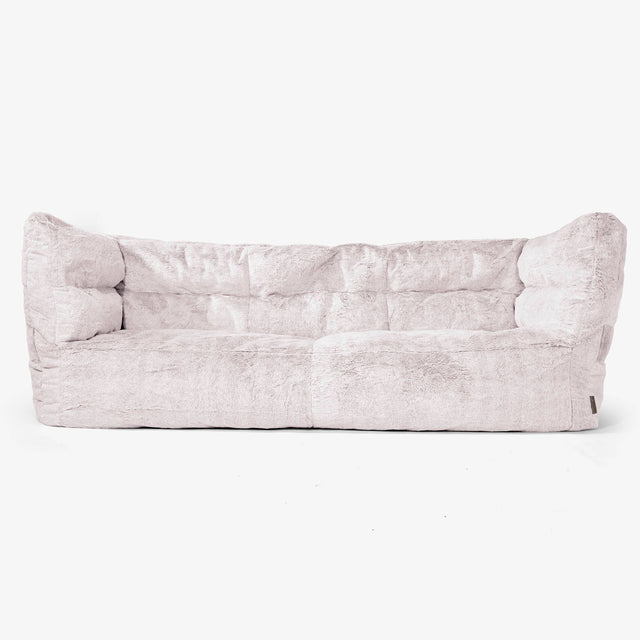 3-Sitzer Albert Sitzsacksofa 2.0 - Kaninchen Kunstfell Pastellrosa 01
