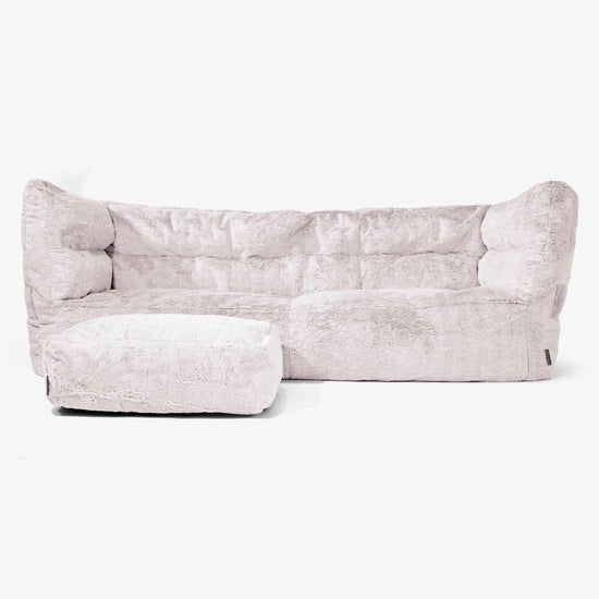 3-Sitzer Albert Sitzsacksofa 2.0 - Kaninchen Kunstfell Pastellrosa 02