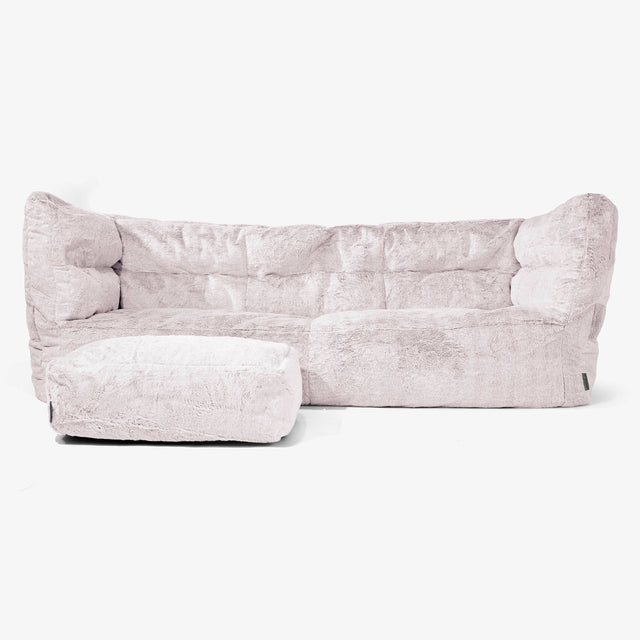 3-Sitzer Albert Sitzsacksofa 2.0 - Kaninchen Kunstfell Pastellrosa 02