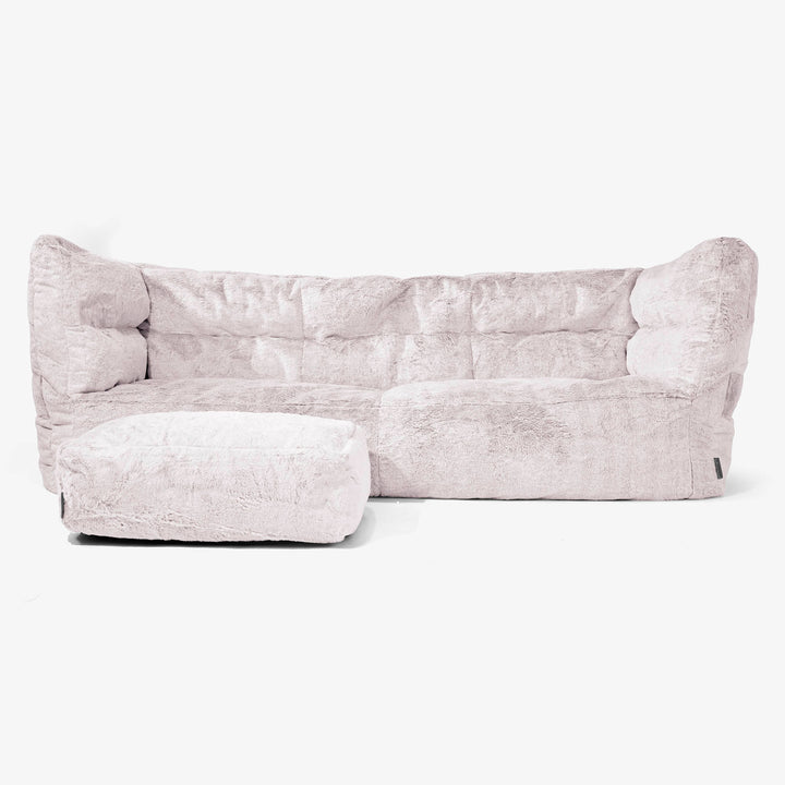 3-Sitzer Albert Sitzsacksofa 2.0 - Kaninchen Kunstfell Pastellrosa 02