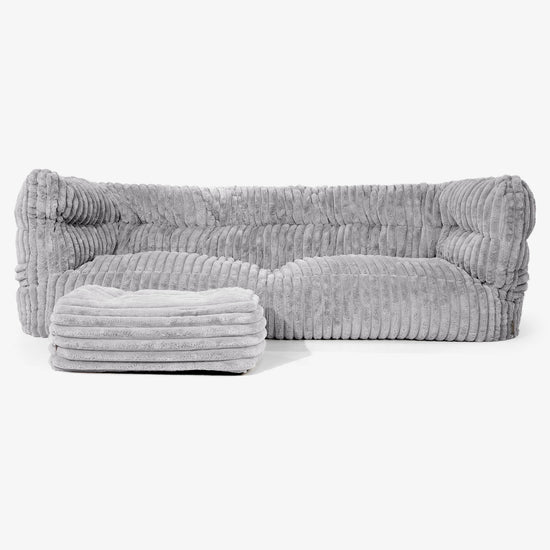 3-Sitzer Albert Sitzsacksofa 2.0 - Ultra Plüsch Cord Grau 02