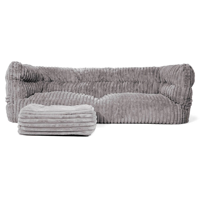3-Sitzer Albert Sitzsacksofa 2.0 - Ultra Plüsch Cord Grau 02