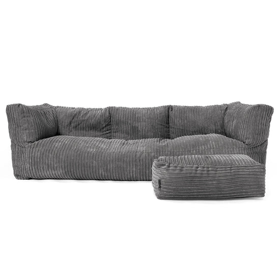 3-Sitzer Albert Sitzsacksofa - Cord Schiefergrau 02