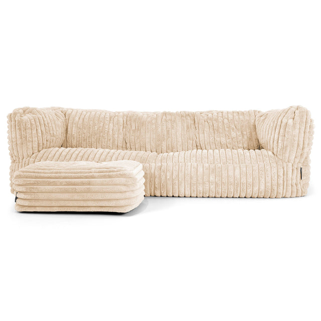 3-Sitzer Albert Sitzsacksofa - Ultra Plüsch Cord Creme 02