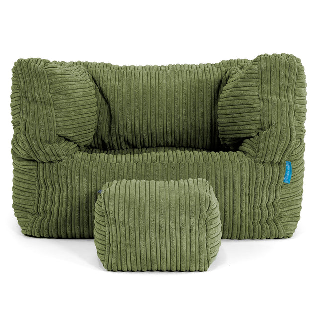 Albert Kinder Sitzsack Sessel 1-5 Jahre - Cord Nadelwaldgrün 03