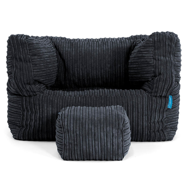 Albert Kinder Sitzsack Sessel 1-5 Jahre - Cord Schwarz 03