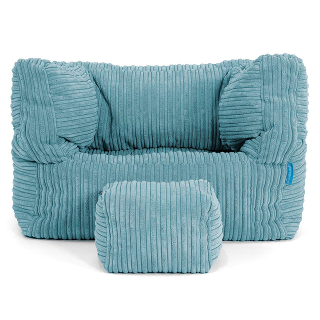 Albert Kinder Sitzsack Sessel 1-5 Jahre - Cord Türkis 03