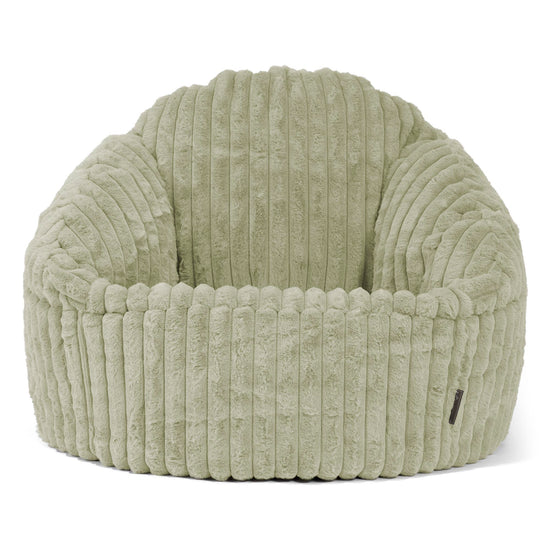 Bubble Sitzsack Sessel - Ultra Plüsch Cord Salbeigrün 01