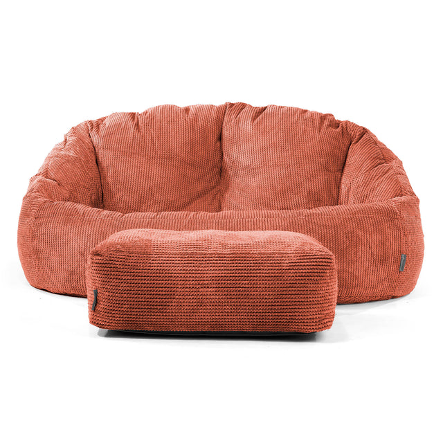 Bubble Sitzsack Sofa - Pom-Pom Kürbisorange 02
