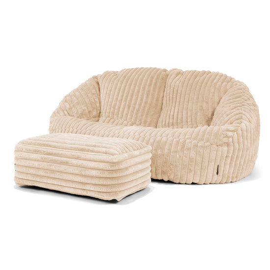 Bubble Sitzsack Sofa - Ultra Plüsch Cord Creme 03