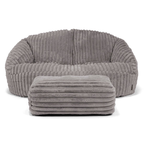 Bubble Sitzsack Sofa - Ultra Plüsch Cord Grau 02