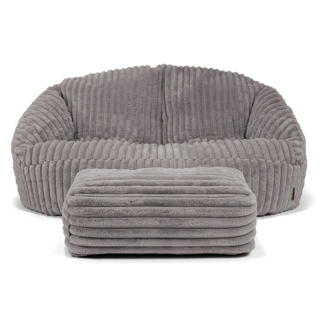 Bubble Sitzsack Sofa - Ultra Plüsch Cord Grau 02