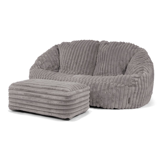 Bubble Sitzsack Sofa - Ultra Plüsch Cord Grau 03