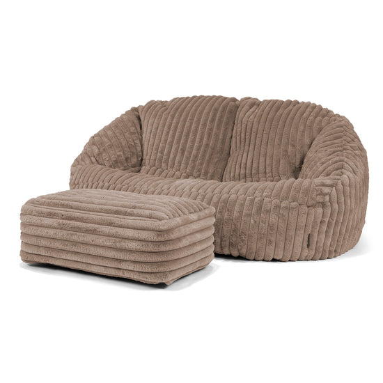 Bubble Sitzsack Sofa - Ultra Plüsch Cord Nerzfarben 03