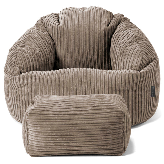 Bubble Sitzsack Sessel - Cord Beigegrau 02