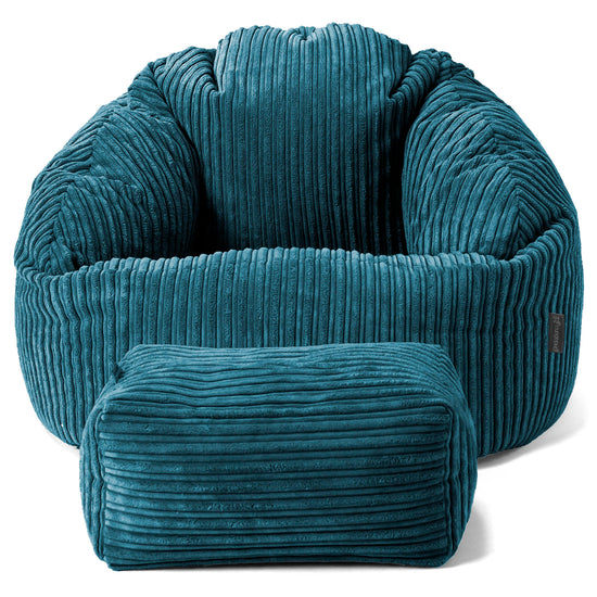 Bubble Sitzsack Sessel - Cord Blaugrün 02