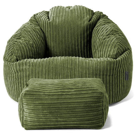 Bubble Sitzsack Sessel - Cord Nadelwaldgrün 02