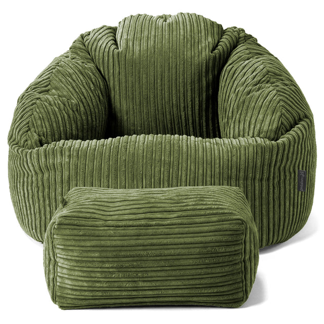 Bubble Sitzsack Sessel - Cord Nadelwaldgrün 02