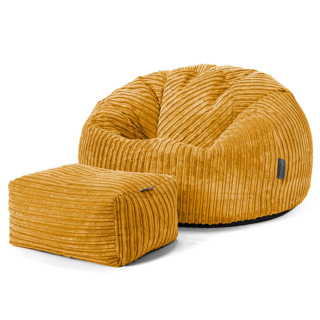 Klassischer Sitzsack Sessel - Cord Goldhonig 02