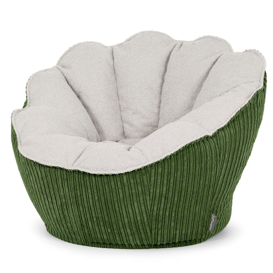 Natalia Sacco Sitzsack Stuhl - Bouclé & Cord Nadelwaldgrün 02