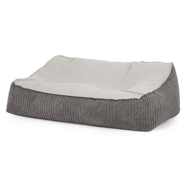 Das Slouchy Sitzsack Sofa - Bouclé & Cord Graphitgrau 01