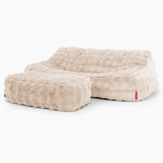 Das Slouchy Sitzsack Sofa - Bubble Pelz Creme 03