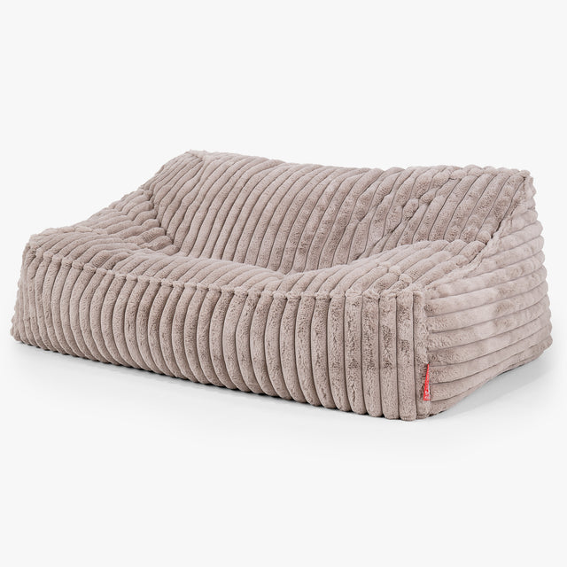 Das Slouchy Sitzsack Sofa - Ultra Plüsch Cord Nerzfarben 01
