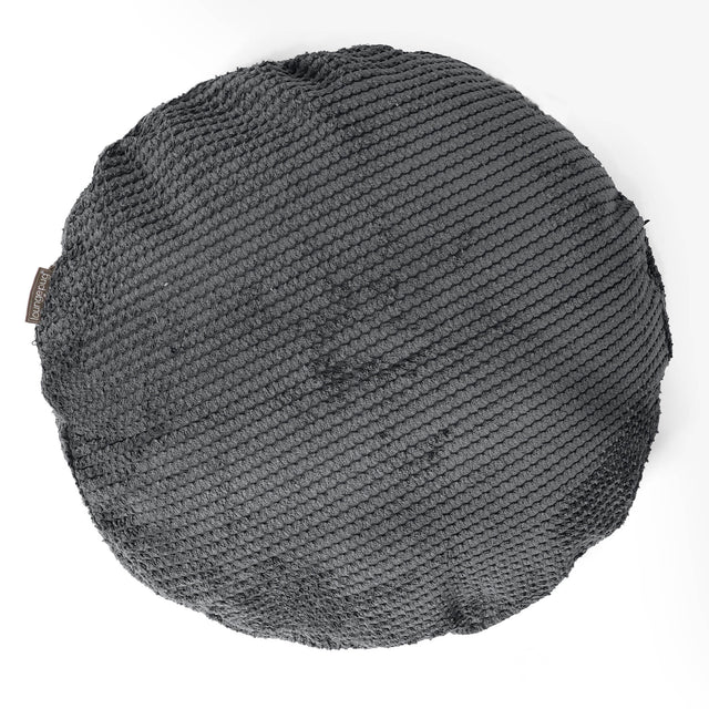 Dekokissen / Sofa Kissenbezug Rund 50cm - Pom-Pom Schwarz 01