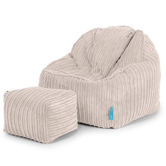 Der Slouchy Kinder Sitzsack 2-6 Jahre - Cord Elfenbein 03