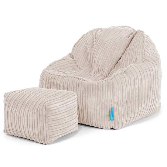 Der Slouchy Kinder Sitzsack 2-6 Jahre - Cord Elfenbein 03