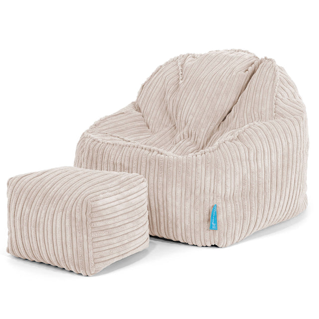 Der Slouchy Kinder Sitzsack 2-6 Jahre - Cord Elfenbein 03