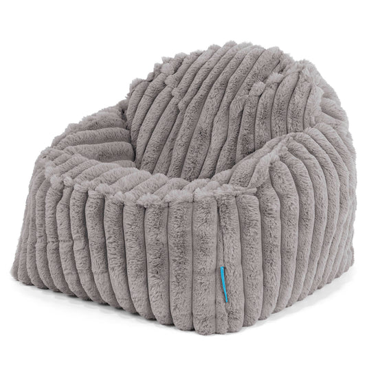 Der Slouchy Kinder Sitzsack 2-6 Jahre - Ultra Plüsch Cord Grau 01
