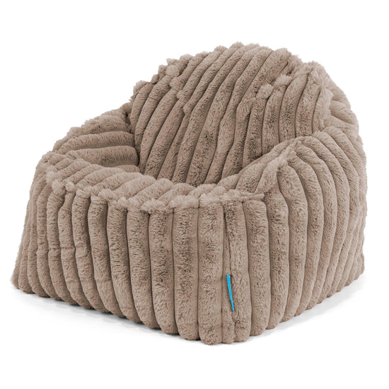 Der Slouchy Kinder Sitzsack 2-6 Jahre - Ultra Plüsch Cord Nerzfarben 01