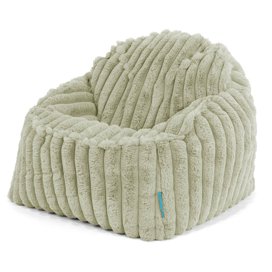 Der Slouchy Kinder Sitzsack 2-6 Jahre - Ultra Plüsch Cord Salbeigrün 01