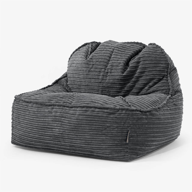 Der Slouchy Sitzsack Sessel 2.0 - Cord Schwarz 01