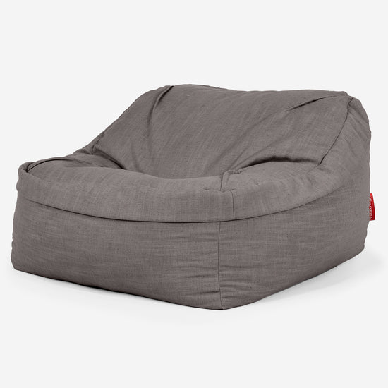 Der Slouchy Sitzsack Sessel - Leinenlook Schiefergrau 01