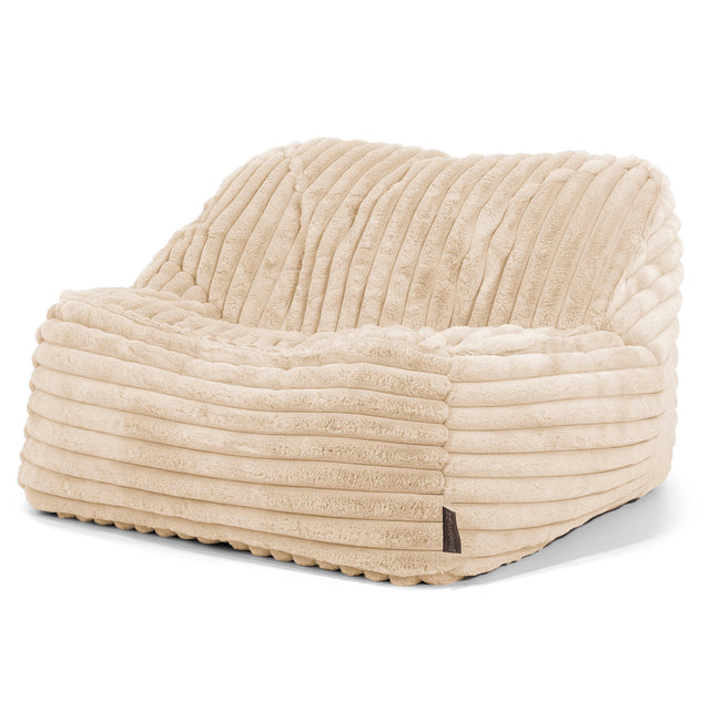 Der Slouchy Sitzsack Sessel - Ultra Plüsch Cord Creme 01