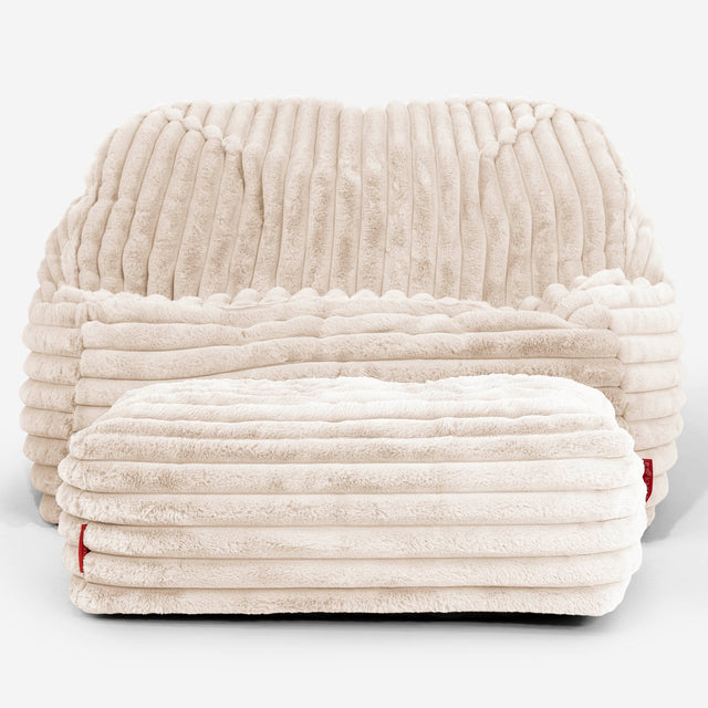 Der Slouchy Sitzsack Sessel - Ultra Plüsch Cord Creme 03