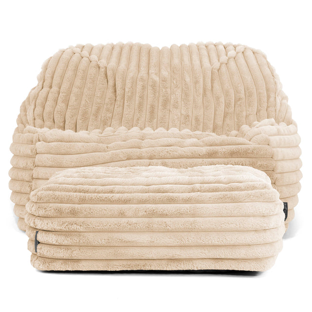 Der Slouchy Sitzsack Sessel - Ultra Plüsch Cord Creme 03