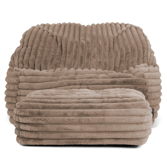 Der Slouchy Sitzsack Sessel - Ultra Plüsch Cord Nerzfarben 03