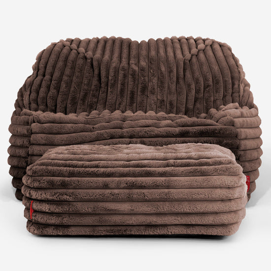 Der Slouchy Sitzsack Sessel - Ultra Plüsch Cord Nussbraun 03