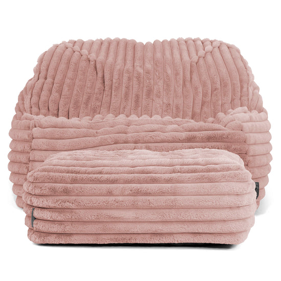 Der Slouchy Sitzsack Sessel - Ultra Plüsch Cord Pastellrosa 03