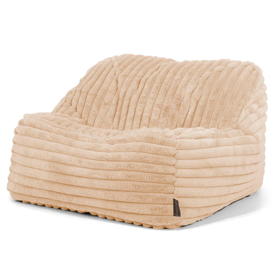 Der Slouchy Sitzsack Sessel - Ultra Plüsch Cord Pfirsich 01