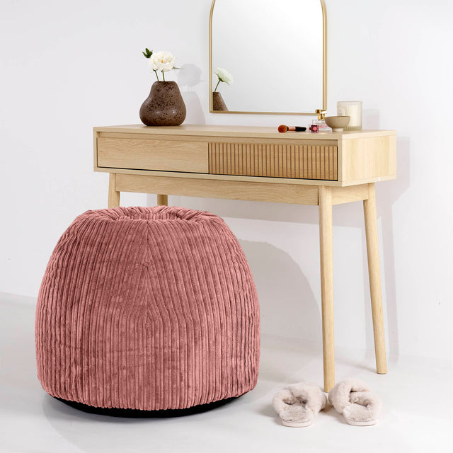 Schminktisch-Pouf-Hocker - Cord Pfirsich 02
