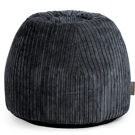 Schminktisch-Pouf-Hocker - Cord Schwarz 01