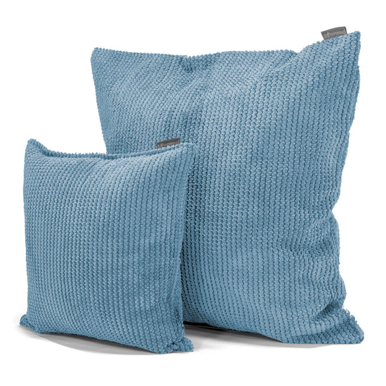 Extra Große Dekokissen / Sofa Kissenbezug 70 x 70cm - Pom-Pom Himmelblau 02