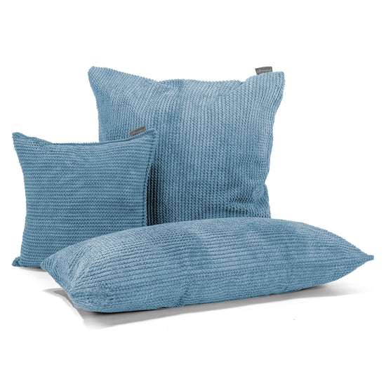 Extra Große Dekokissen / Sofa Kissenbezug 70 x 70cm - Pom-Pom Himmelblau 04