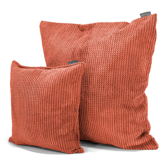 Extra Große Dekokissen / Sofa Kissenbezug 70 x 70cm - Pom-Pom Kürbisorange 02